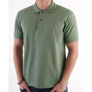 LACOSTE Men’s Cotton Pique Polo In Ash Green-Size 5|Large